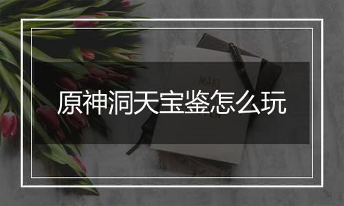 原神洞天宝鉴怎么玩