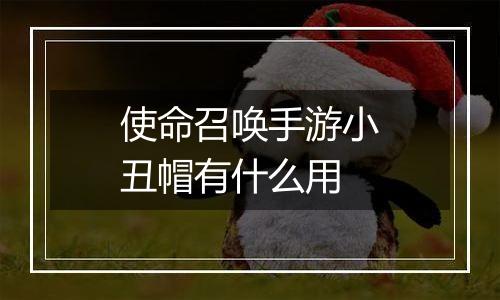 使命召唤手游小丑帽有什么用