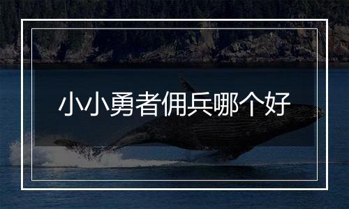 小小勇者佣兵哪个好