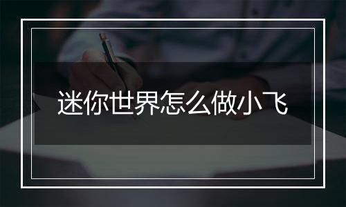 迷你世界怎么做小飞