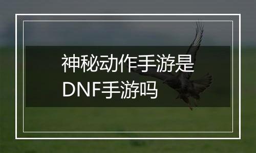 神秘动作手游是DNF手游吗