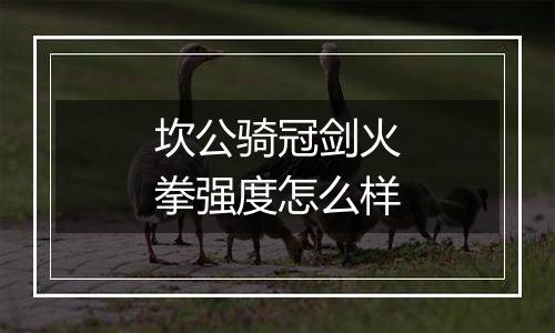 坎公骑冠剑火拳强度怎么样