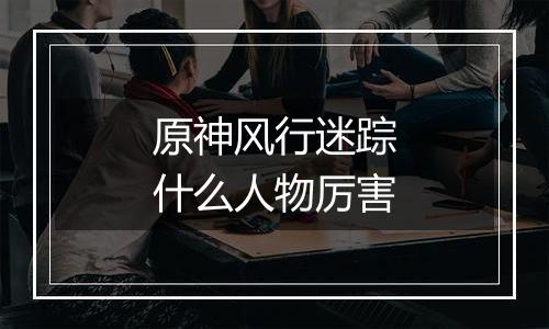 原神风行迷踪什么人物厉害