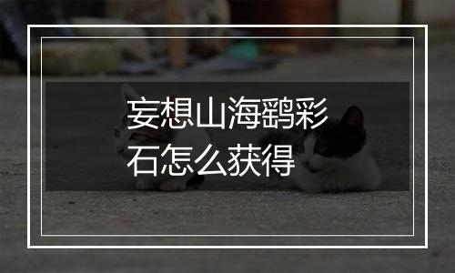 妄想山海鹞彩石怎么获得