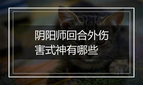 阴阳师回合外伤害式神有哪些