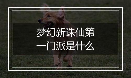 梦幻新诛仙第一门派是什么