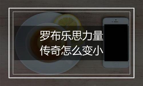 罗布乐思力量传奇怎么变小