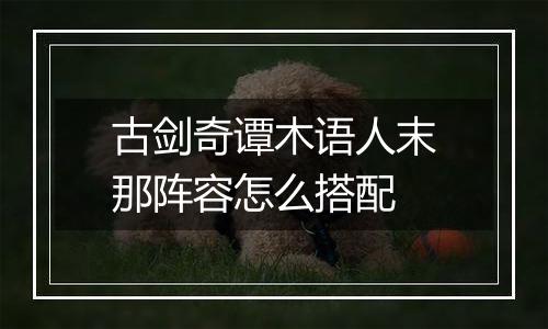 古剑奇谭木语人末那阵容怎么搭配