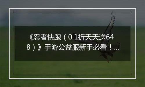 《忍者快跑（0.1折天天送648）》手游公益服新手必看！忍者学园平民主宰 PK 场，闪避