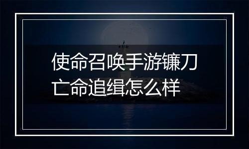 使命召唤手游镰刀亡命追缉怎么样