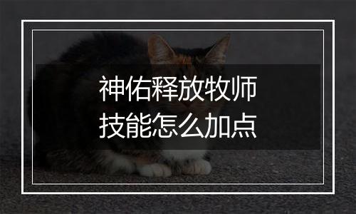 神佑释放牧师技能怎么加点