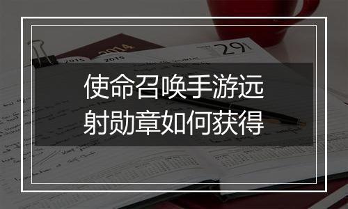 使命召唤手游远射勋章如何获得