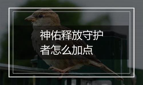 神佑释放守护者怎么加点