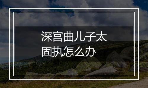 深宫曲儿子太固执怎么办