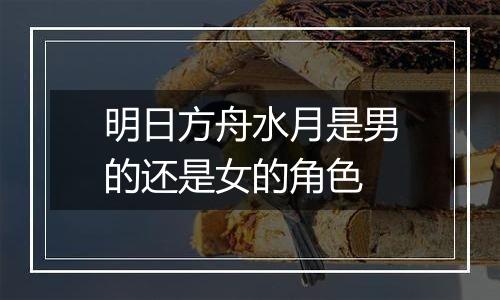 明日方舟水月是男的还是女的角色