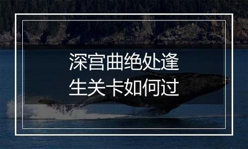 深宫曲绝处逢生关卡如何过