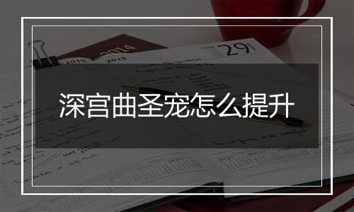 深宫曲圣宠怎么提升