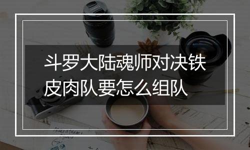 斗罗大陆魂师对决铁皮肉队要怎么组队