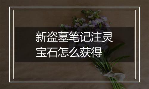 新盗墓笔记注灵宝石怎么获得