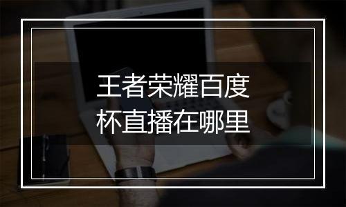 王者荣耀百度杯直播在哪里