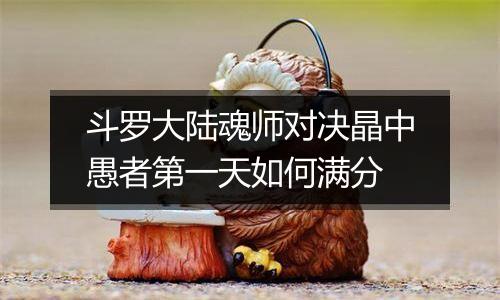 斗罗大陆魂师对决晶中愚者第一天如何满分