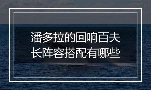 潘多拉的回响百夫长阵容搭配有哪些