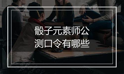 骰子元素师公测口令有哪些