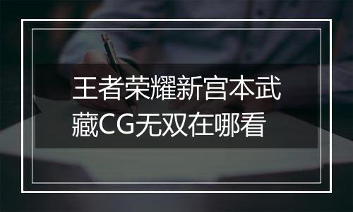 王者荣耀新宫本武藏CG无双在哪看