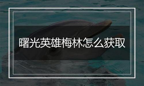 曙光英雄梅林怎么获取