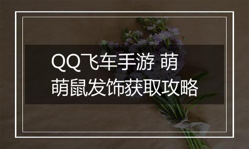 QQ飞车手游 萌萌鼠发饰获取攻略