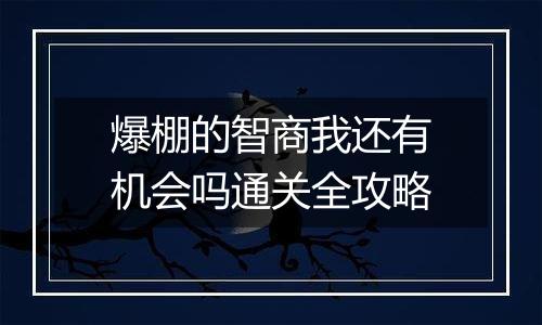 爆棚的智商我还有机会吗通关全攻略