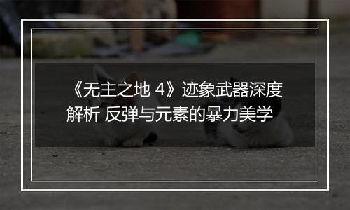《无主之地 4》迹象武器深度解析 反弹与元素的暴力美学