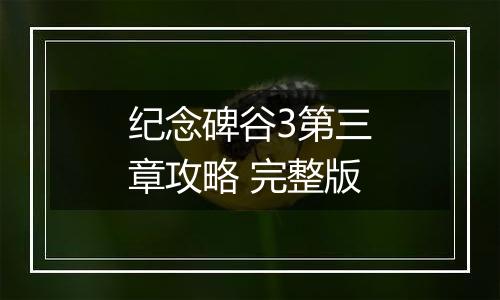 纪念碑谷3第三章攻略 完整版