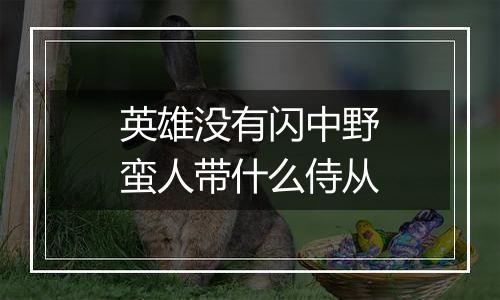英雄没有闪中野蛮人带什么侍从
