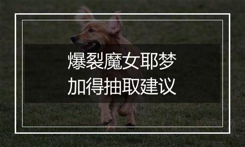 爆裂魔女耶梦加得抽取建议