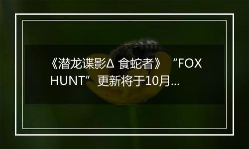 《潜龙谍影Δ 食蛇者》“FOX HUNT”更新将于10月30日实装