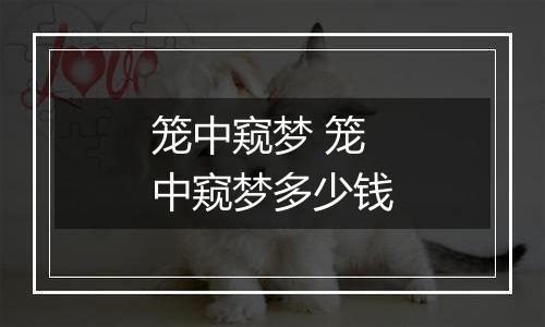 笼中窥梦 笼中窥梦多少钱