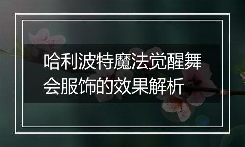 哈利波特魔法觉醒舞会服饰的效果解析