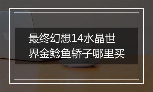 最终幻想14水晶世界金鲶鱼轿子哪里买