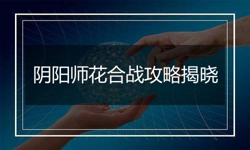 阴阳师花合战攻略揭晓