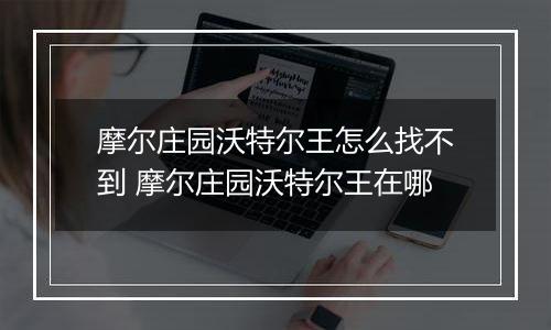 摩尔庄园沃特尔王怎么找不到 摩尔庄园沃特尔王在哪