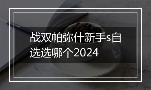 战双帕弥什新手s自选选哪个2024