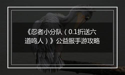 《忍者小分队（0.1折送六道鸣人）》公益服手游攻略