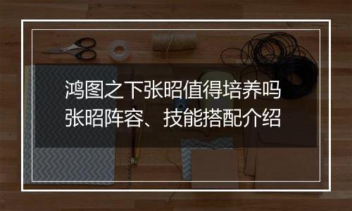 鸿图之下张昭值得培养吗 张昭阵容、技能搭配介绍