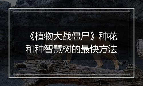 《植物大战僵尸》种花和种智慧树的最快方法