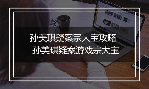 孙美琪疑案宗大宝攻略  孙美琪疑案游戏宗大宝