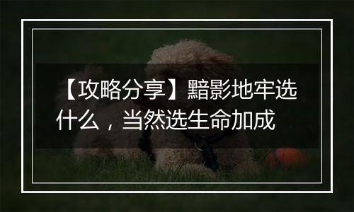 【攻略分享】黯影地牢选什么，当然选生命加成