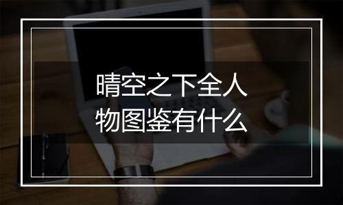 晴空之下全人物图鉴有什么