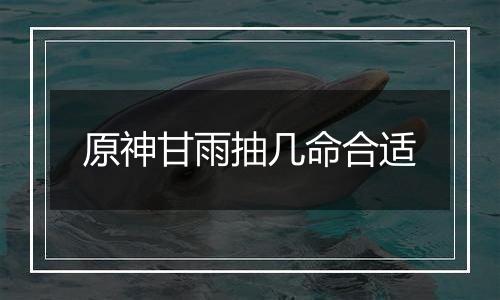 原神甘雨抽几命合适