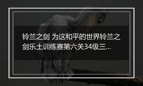 铃兰之剑 为这和平的世界铃兰之剑乐土训练赛第六关34级三星流程